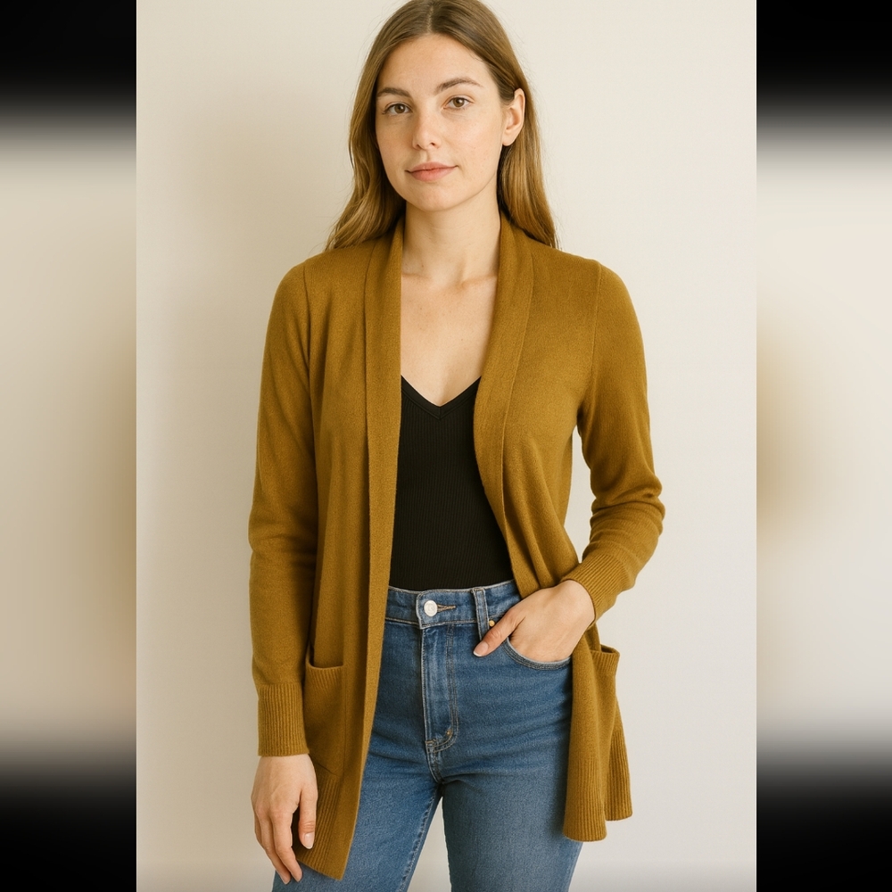 J.Crew alpaca/merino wool blend Women's Open Front Cardigan Sweater. small EUC